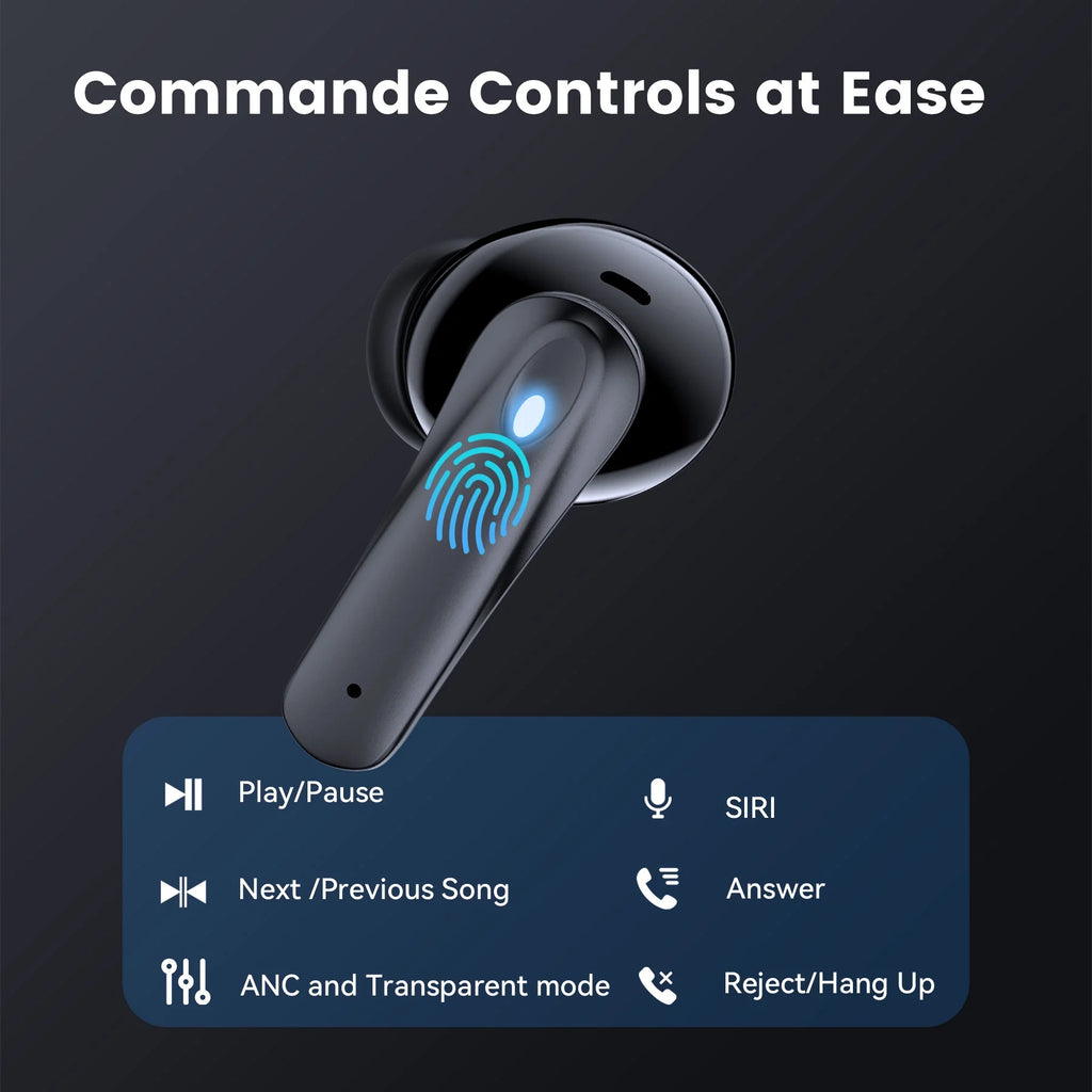 Wireless Earbuds, Bluetooth Headphones V5.4 Stereo Ear Buds with Noise Cancelling Mics, 60H Playback Mini Case with Dual LED Display, IP7 Waterproof In-Ear Earphones for Android Ios