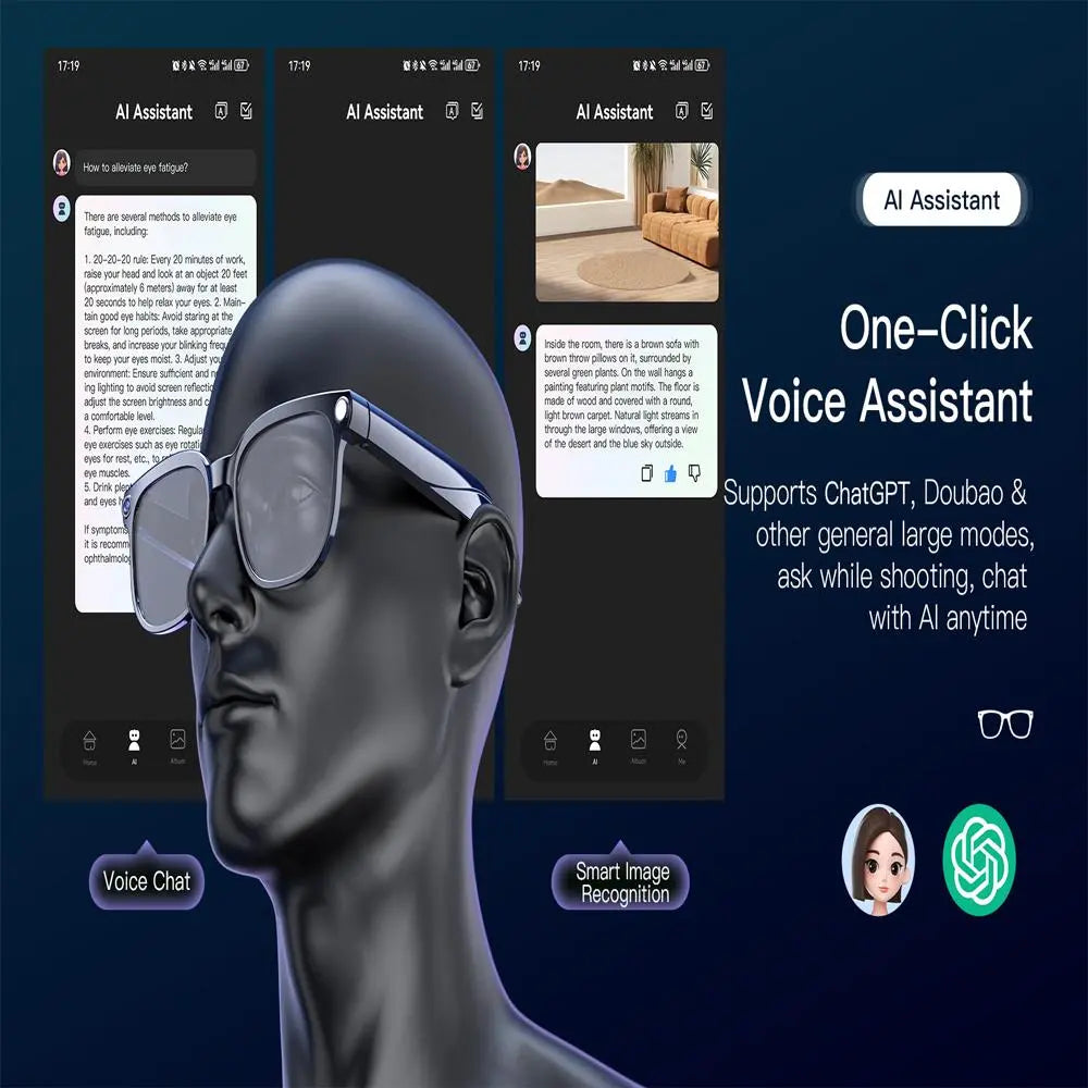 2026 Smart AI Camera Glasses with 8MP High-Quality Lenses HD Camera, Dual Speakers, Directional Sound Output, Smart Touch + Physical Buttons, Hands-Free Photography 160+Languages Real-Time Translation Bluetooth Wireless Calling Valentine'S Day