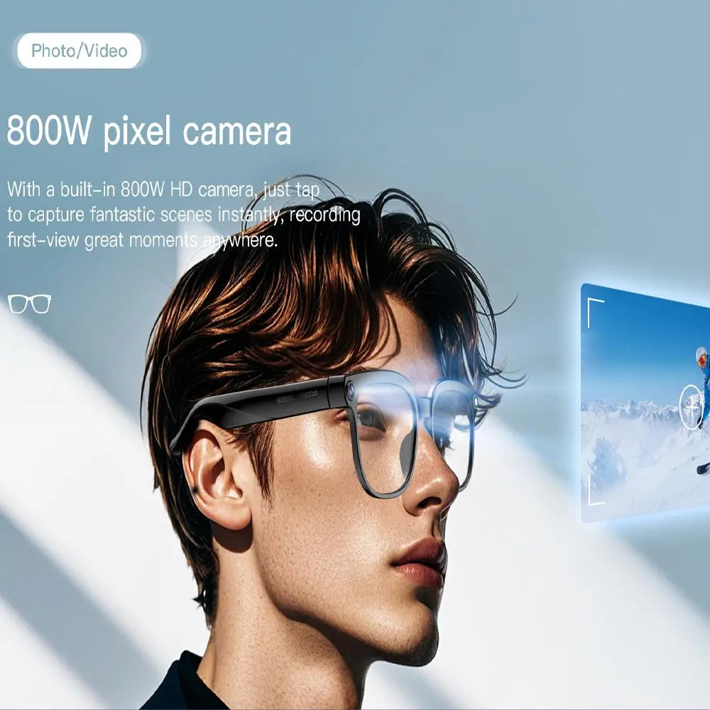 2026 Smart AI Camera Glasses with 8MP High-Quality Lenses HD Camera, Dual Speakers, Directional Sound Output, Smart Touch + Physical Buttons, Hands-Free Photography 160+Languages Real-Time Translation Bluetooth Wireless Calling Valentine'S Day